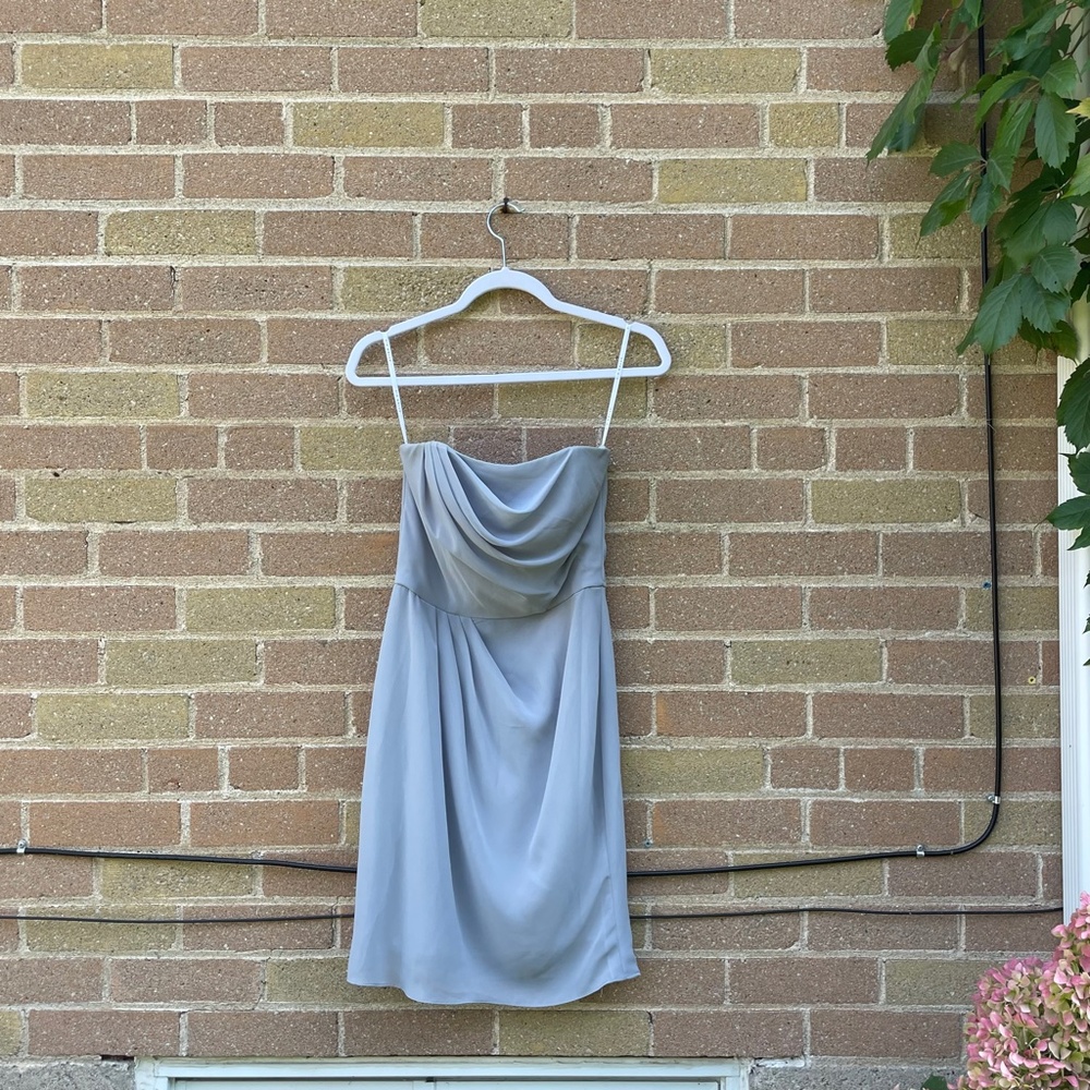 Light Blue/Gray Strapless Dress (Women Size 6)